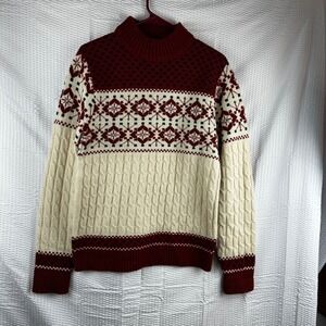 Vintage LORD JEFF Fair Isle Cable Knit Sweater Men's L – Made in USA